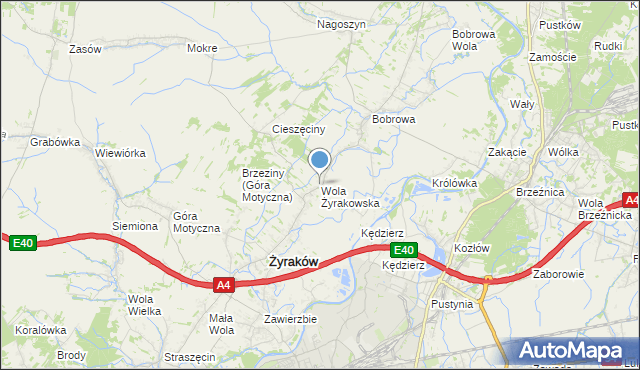 mapa Wola Żyrakowska, Wola Żyrakowska na mapie Targeo